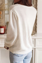 Scalloped Lace Trim V Neck Cardigan