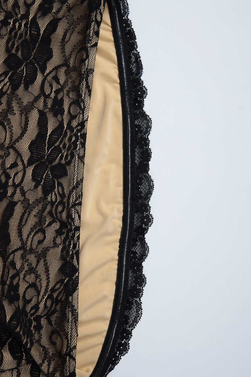 Lace Camisole Cowl Neck Long Sleeve Tee Set