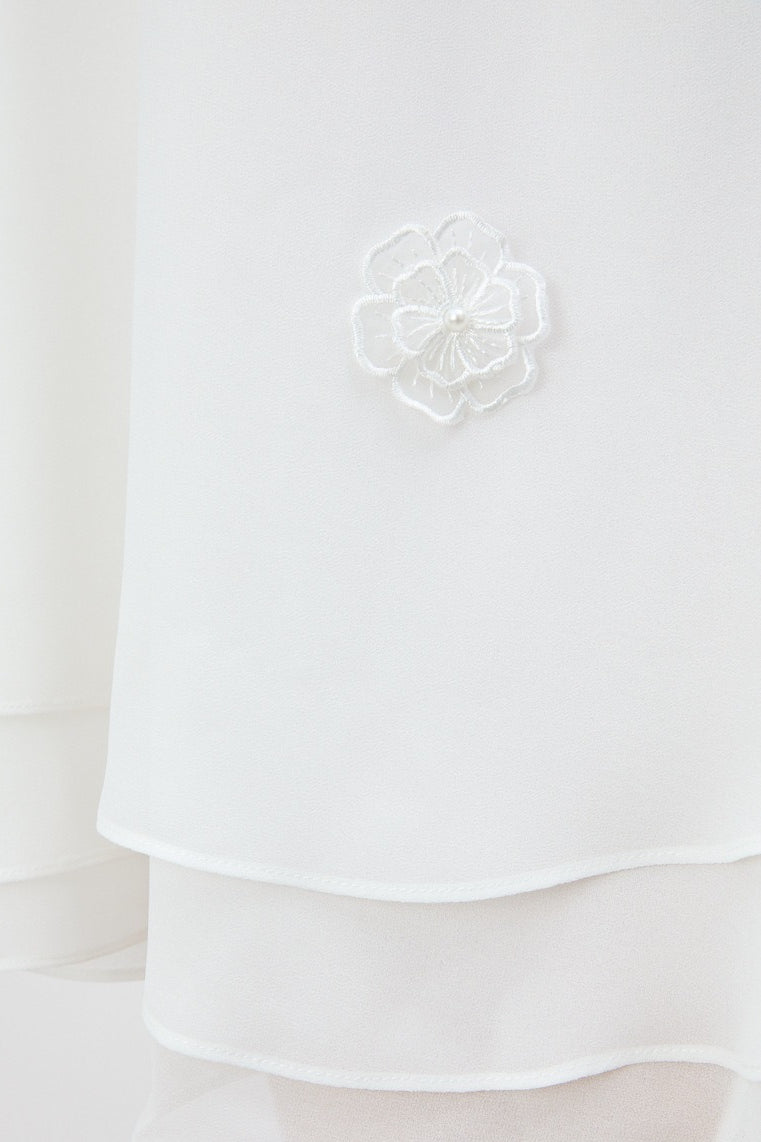 Floral en 3D Gasa Halter Vestido de Cóctel