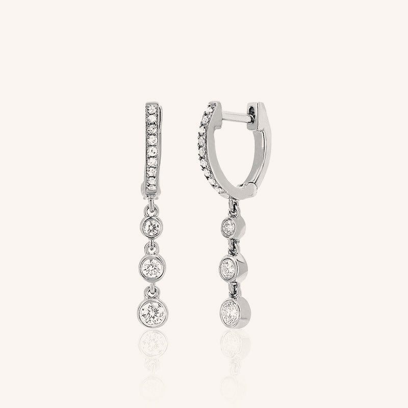 Double Piercing Con Flecos Aretes Colgantes