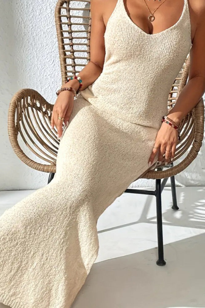 Con Calados Transparente Con Abertura Cami De Punto Vestido de Punto