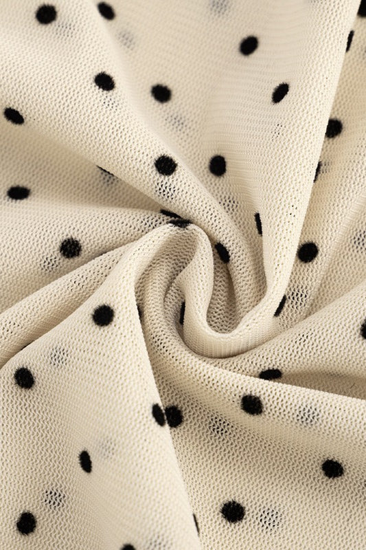 Low Rise Sheer Mesh Polka Dot A Line Skirt