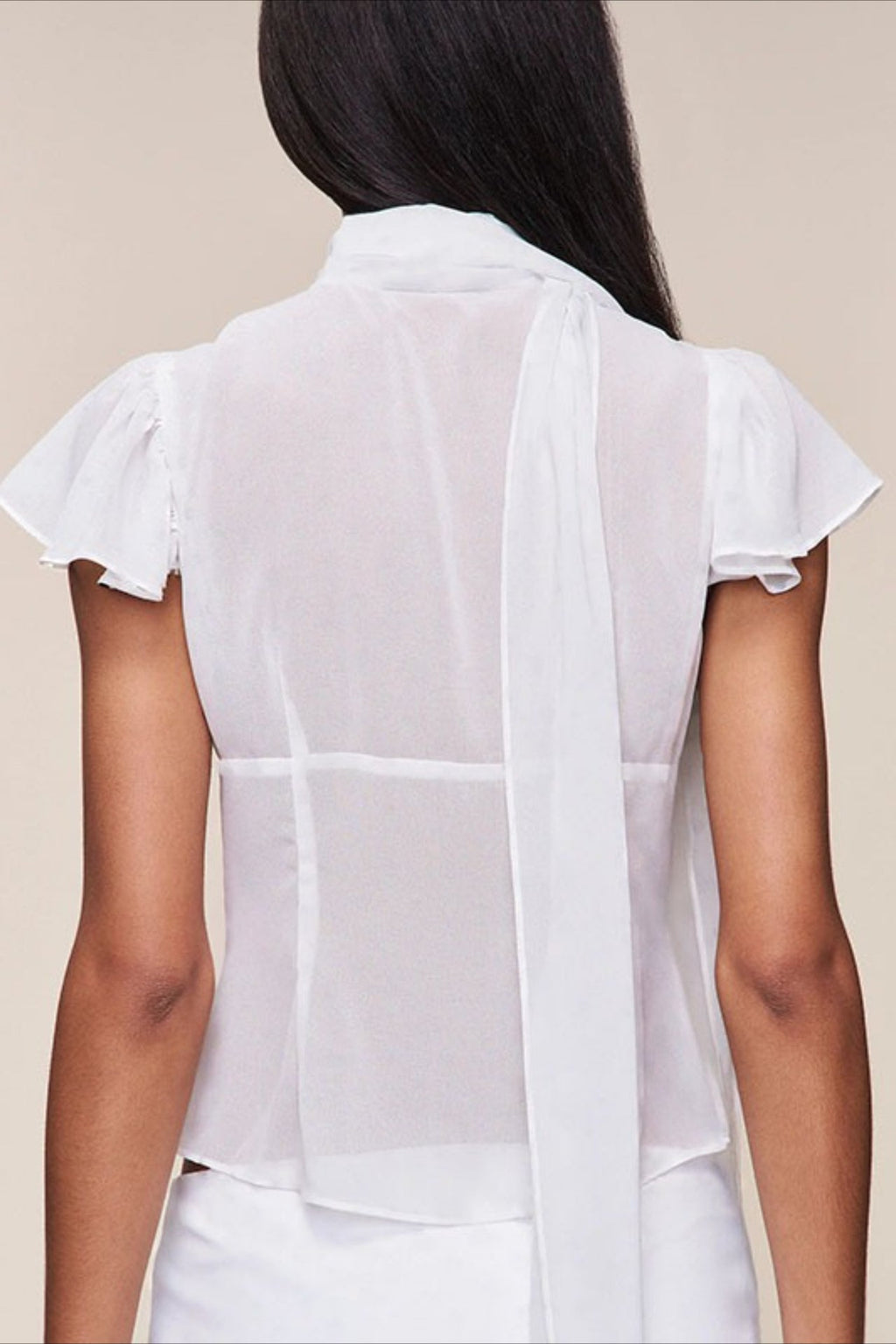 Button Hollow Out Tie Detail Waist Slim Tee