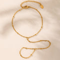 Oro 18K Plated Acero Inoxidable Knuckle Pulsera-Anillo
