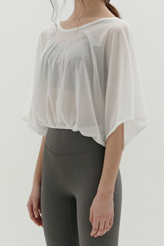 Quick Dry Cropped Backless Sun Protection Tee