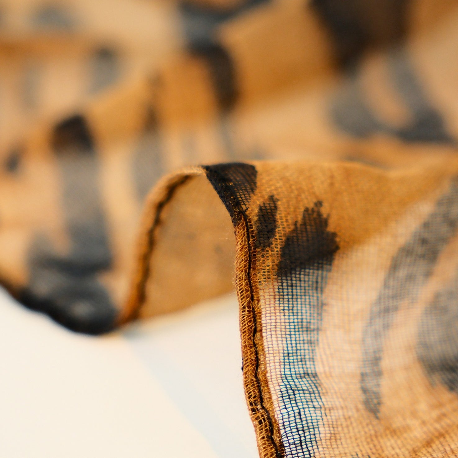 Leopard Pattern Thin Cotton Linen Touch Wrap Scarf