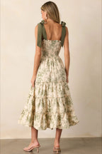 Spaghetti Strap Floral Maxi Boho Dress