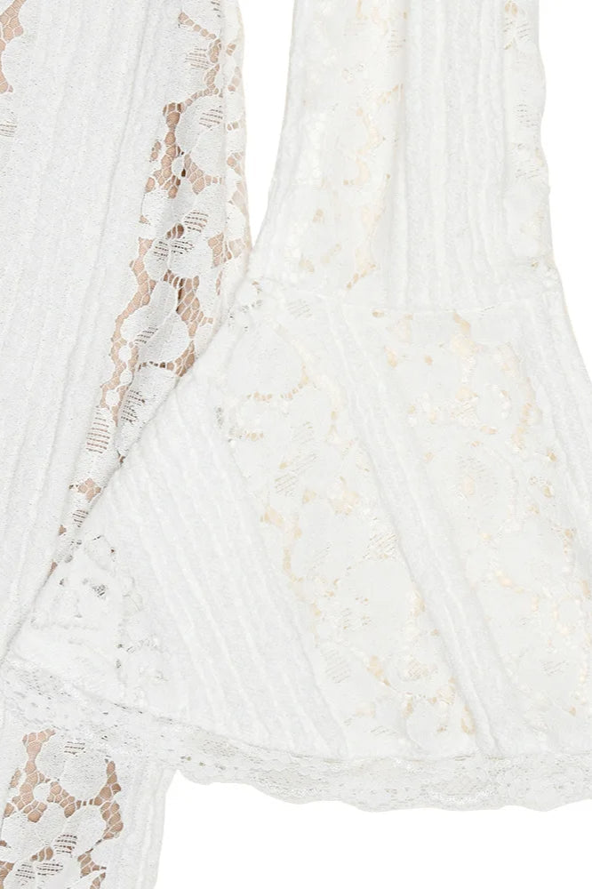 Lace Off Shoulder Maxi Boho Dress