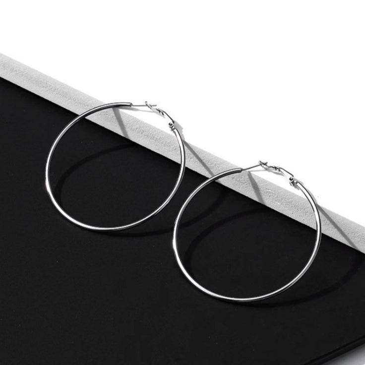 Oversize Acero de Titanio Aretes de Aro
