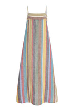 Rainbow Stripe Loose Casual Boho Dress