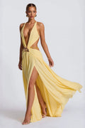 Elegant Metal Trim Bodycon Vacation Dress