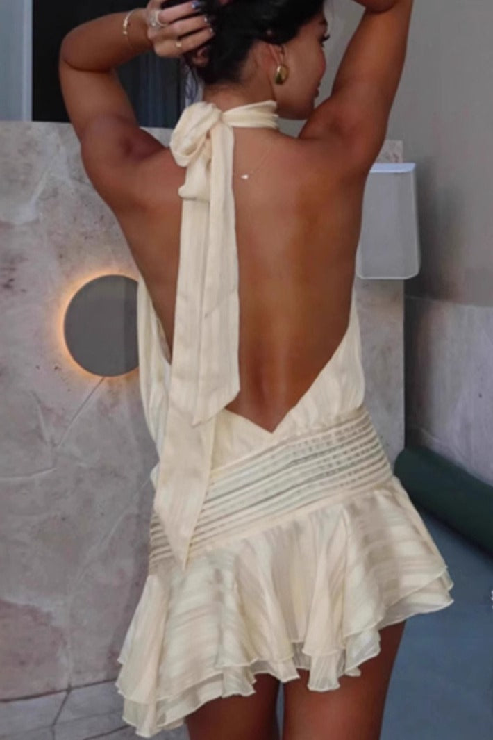 Sleeveless Tie Back Mini Vacation Dress
