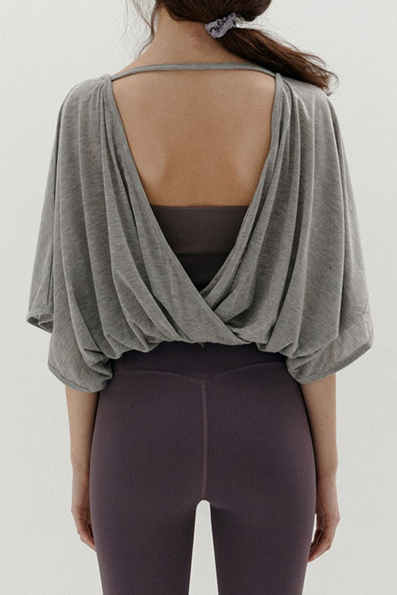 Quick Dry Cropped Backless Sun Protection Tee