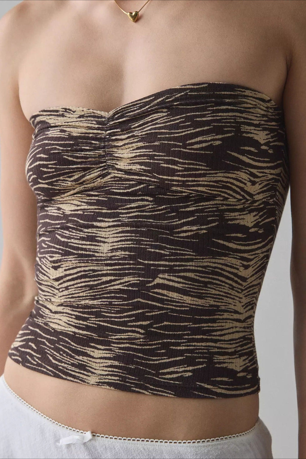 Snake Printed Strapless Tube Top