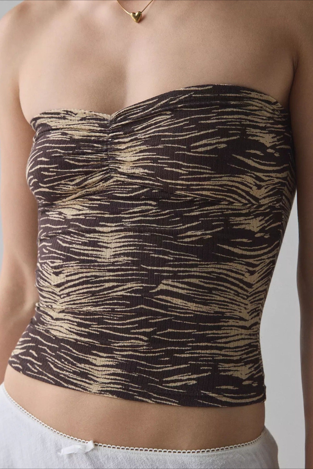 Snake Printed Strapless Tube Top