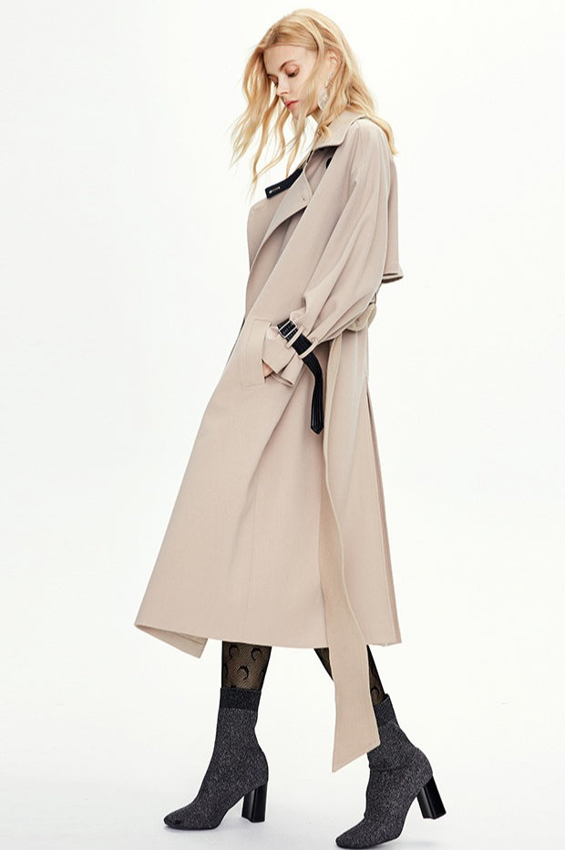 Extra Long Knee Length Ring Detail Overcoat
