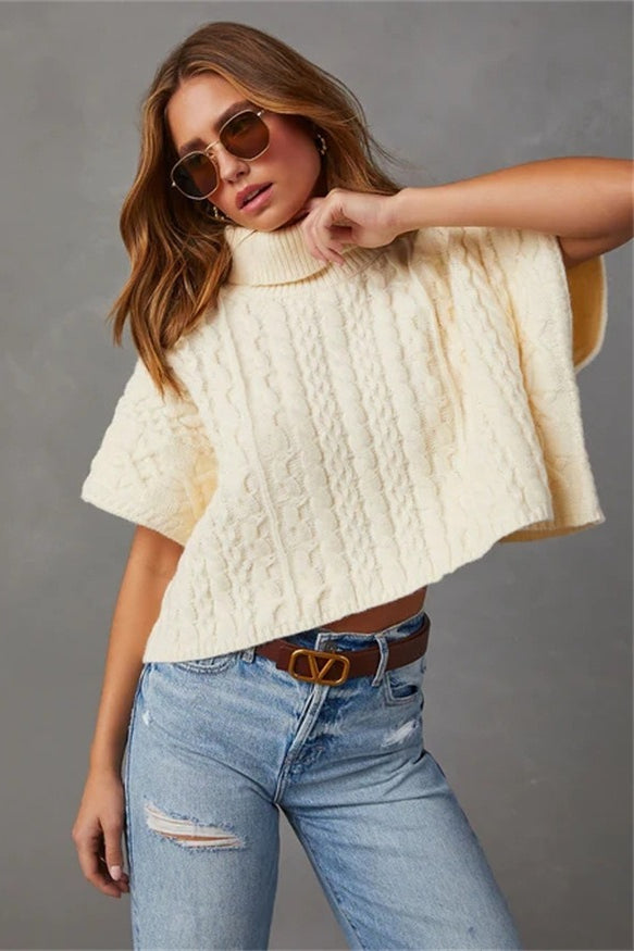 Oversize Cuello Alto Se Pone por la Cabeza Suéter