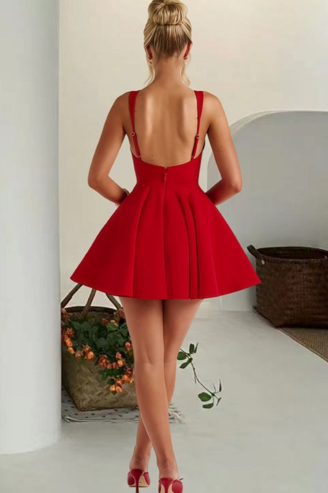 Vestido Corset Mini de Fiesta con Lazo Desmontable