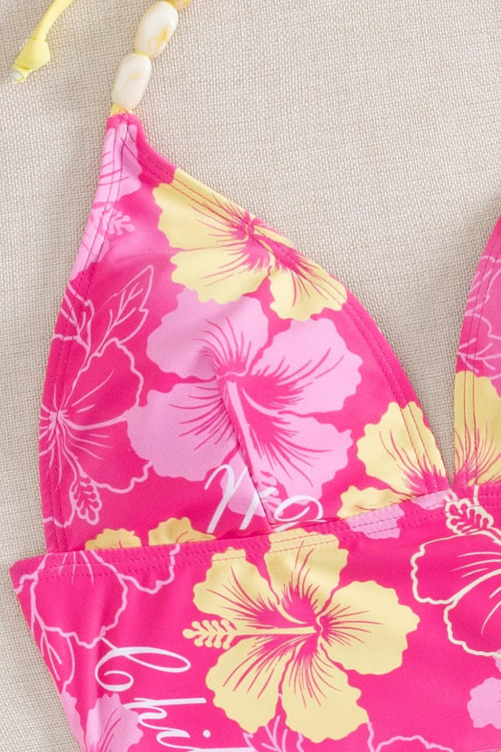 Floral Cherry Blossom Halter Two Piece Swim Set