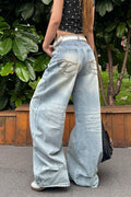 Light Blue High Waist Washed Wide Leg Jeans