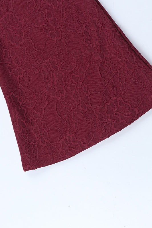 Sexy Lace Ribbon Slim Flare Pants