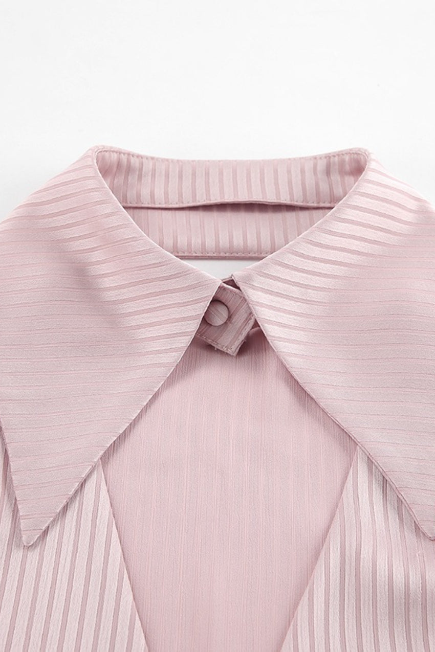 Holgado Manga Larga Cuello Desmontable Casual Blusa