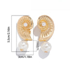 Concha Perla Mixto Con Textura Aretes de Bolita