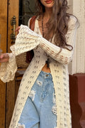 Openwork Bell Sleeve Maxi Cardigan