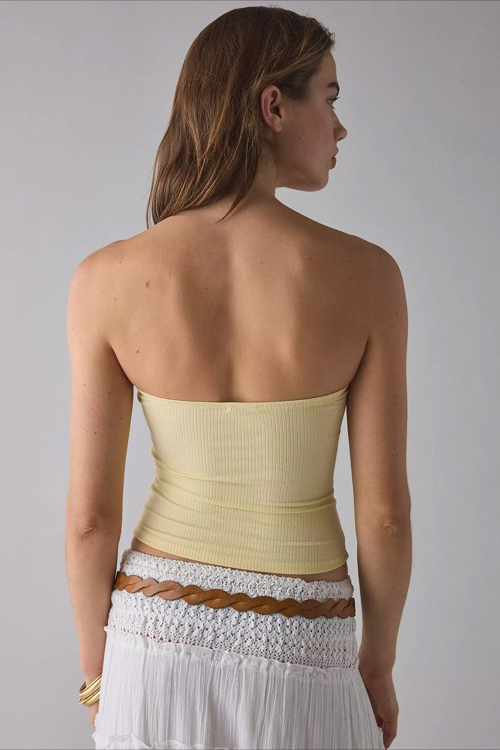Ribbed Knit Strapless Tube Top