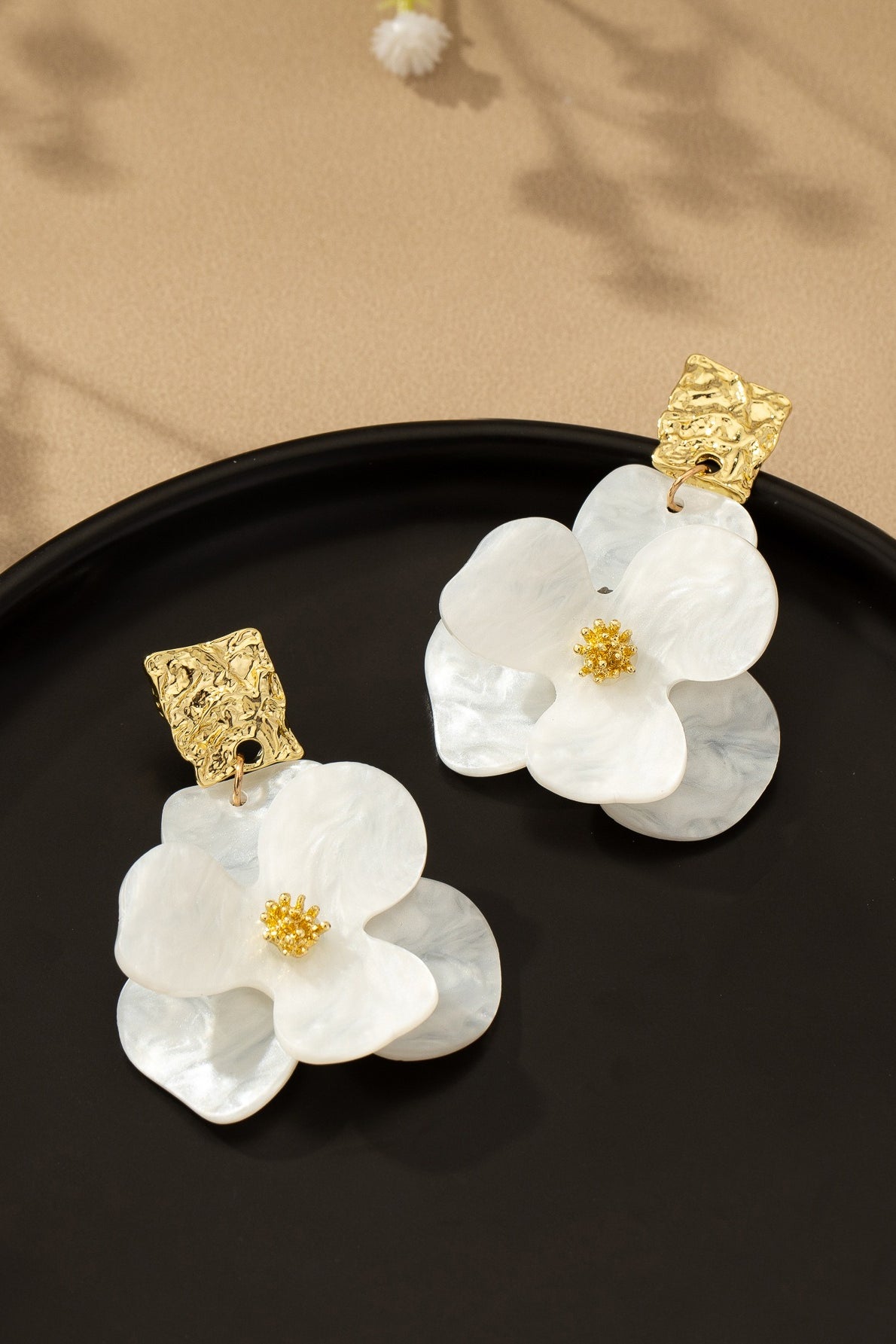 Vintage Floral Statement Aretes Colgantes