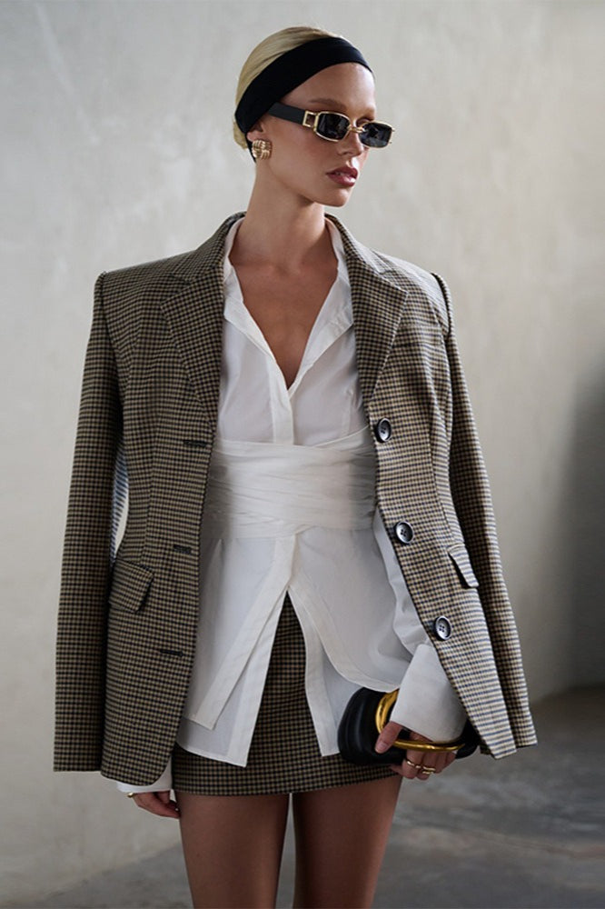Marca la Cintura Con Lazo Entallado Blusa