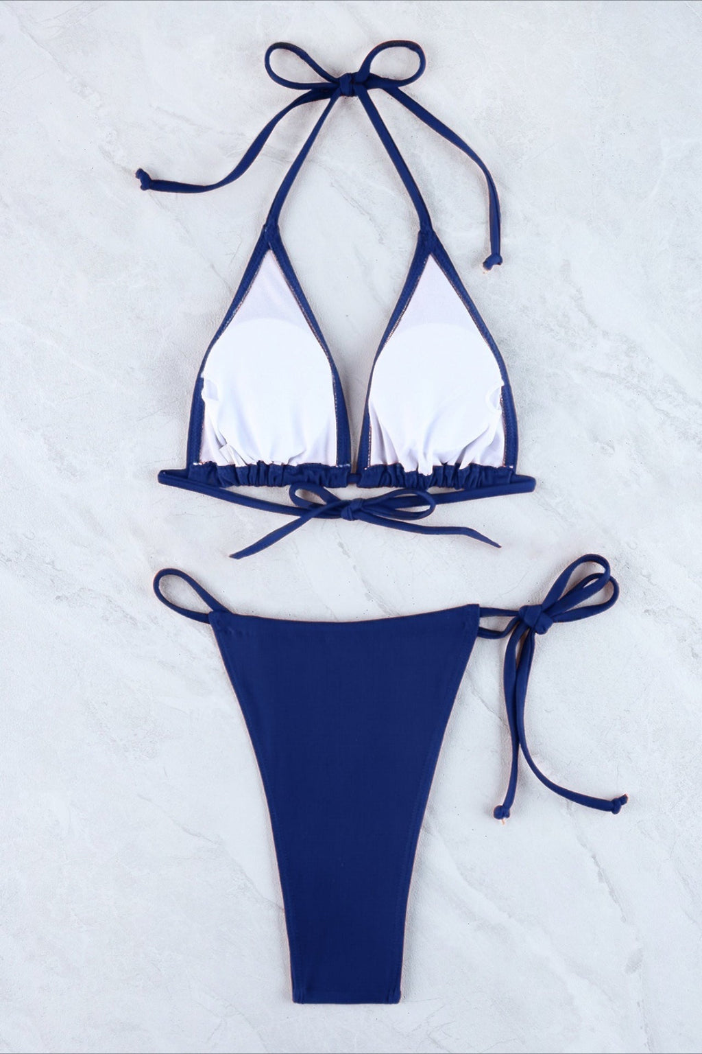 Halter Drawstring Tie Side Sexy Bikini Set