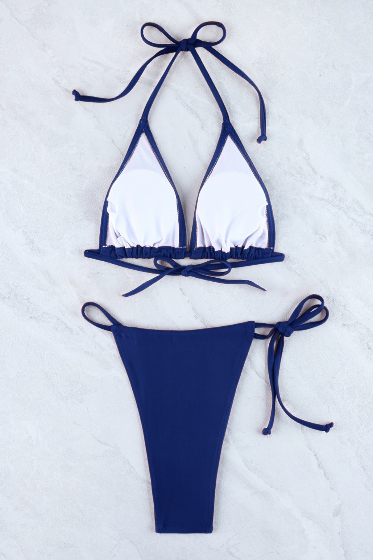 Halter Drawstring Tie Side Sexy Bikini Set