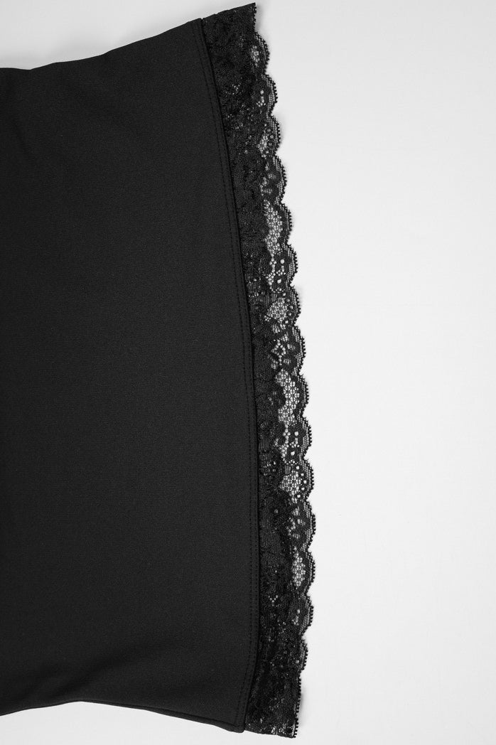 Solid Color Versatile Lace Trim Fitted Cami Top