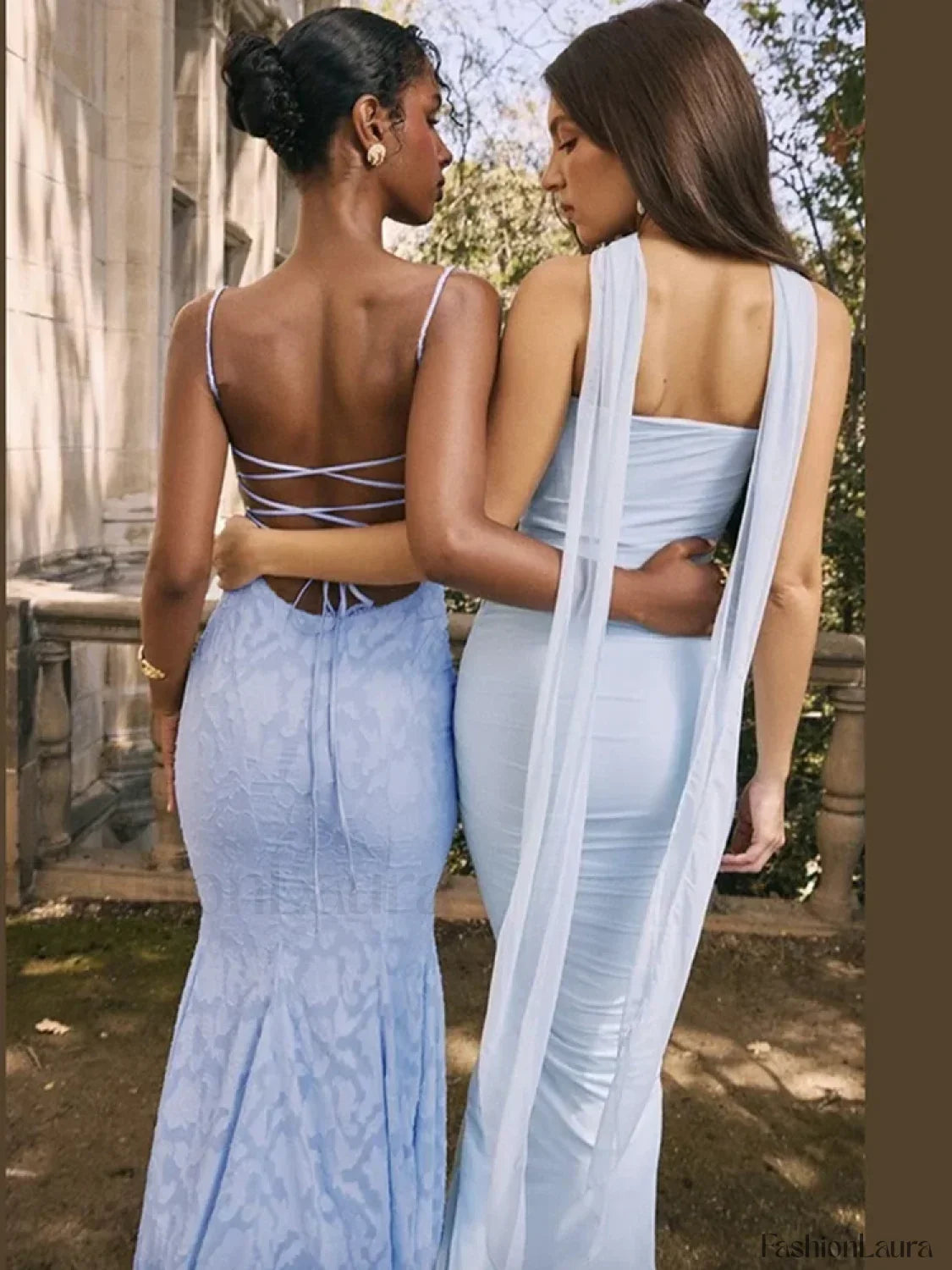 Bordado Spaghetti Sirena Vestido Maxi