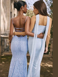 Bordado Spaghetti Sirena Vestido Maxi