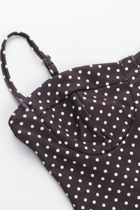 Polka Dot Satin Cami Slip Mini Dress
