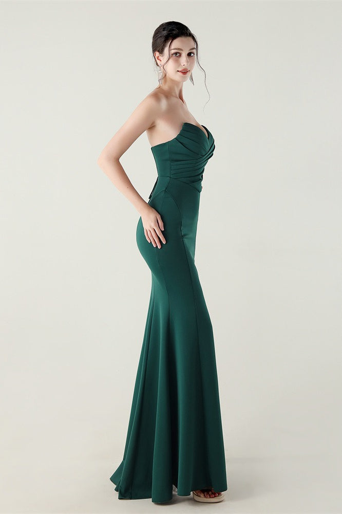 Sin Tirantes Escote Corazón Plisado Vestido de Fiesta