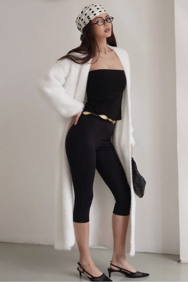 Long Faux Shearling Solid Color Overcoat