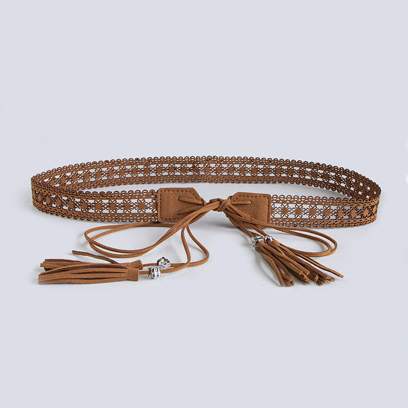 Boho Tejido a Mano Wide Cinturón