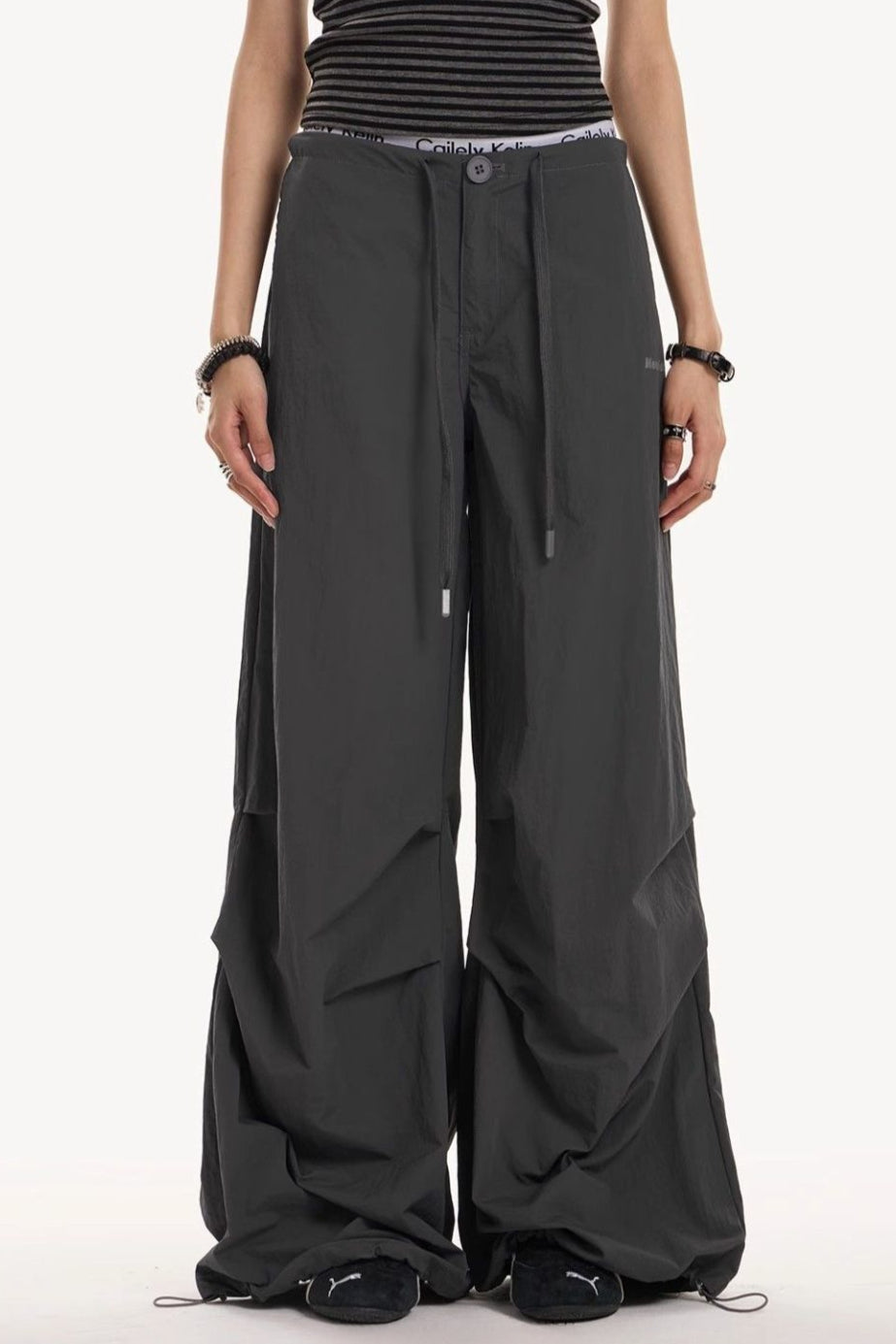 Y2K Retro Grey Military Cargo Pant