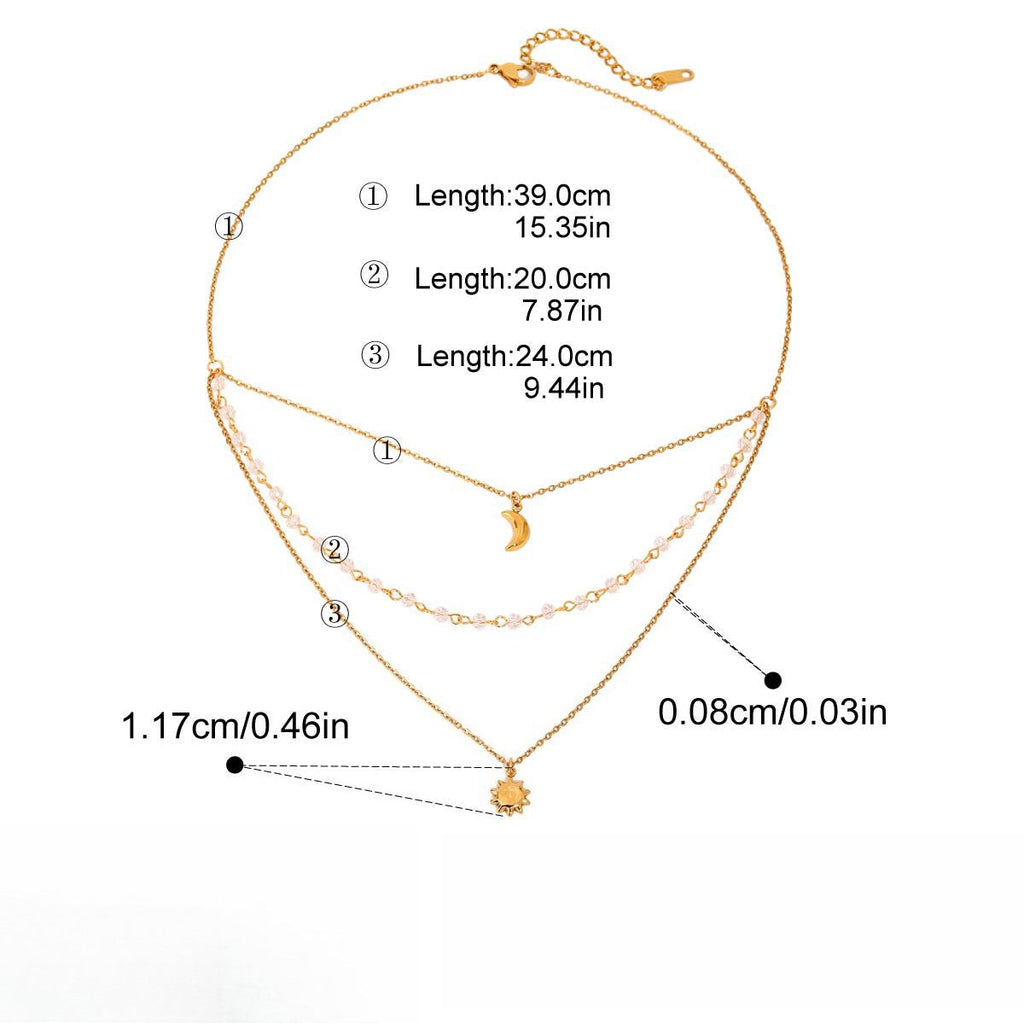 Acero Inoxidable Estrella Luna Con Flecos Gargantilla