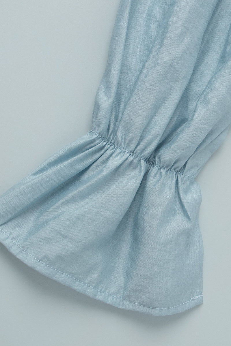 V Neck Ruffle Tie Front Blouse Shorts Set