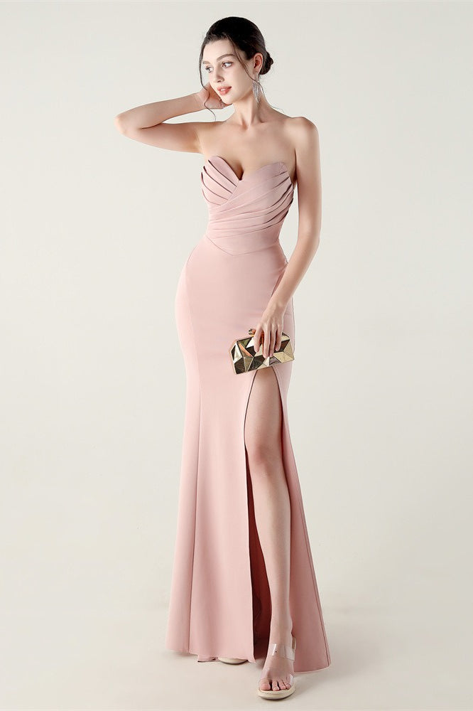 Sin Tirantes Escote Corazón Plisado Vestido de Fiesta