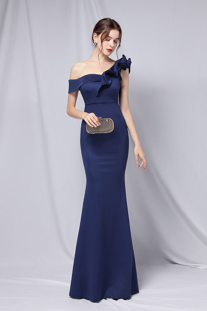 Hombros Descubiertos Sirena Vestido Maxi de Fiesta