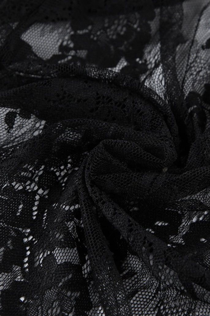 Black Elegant Lace Jacquard Cami Maxi Dress