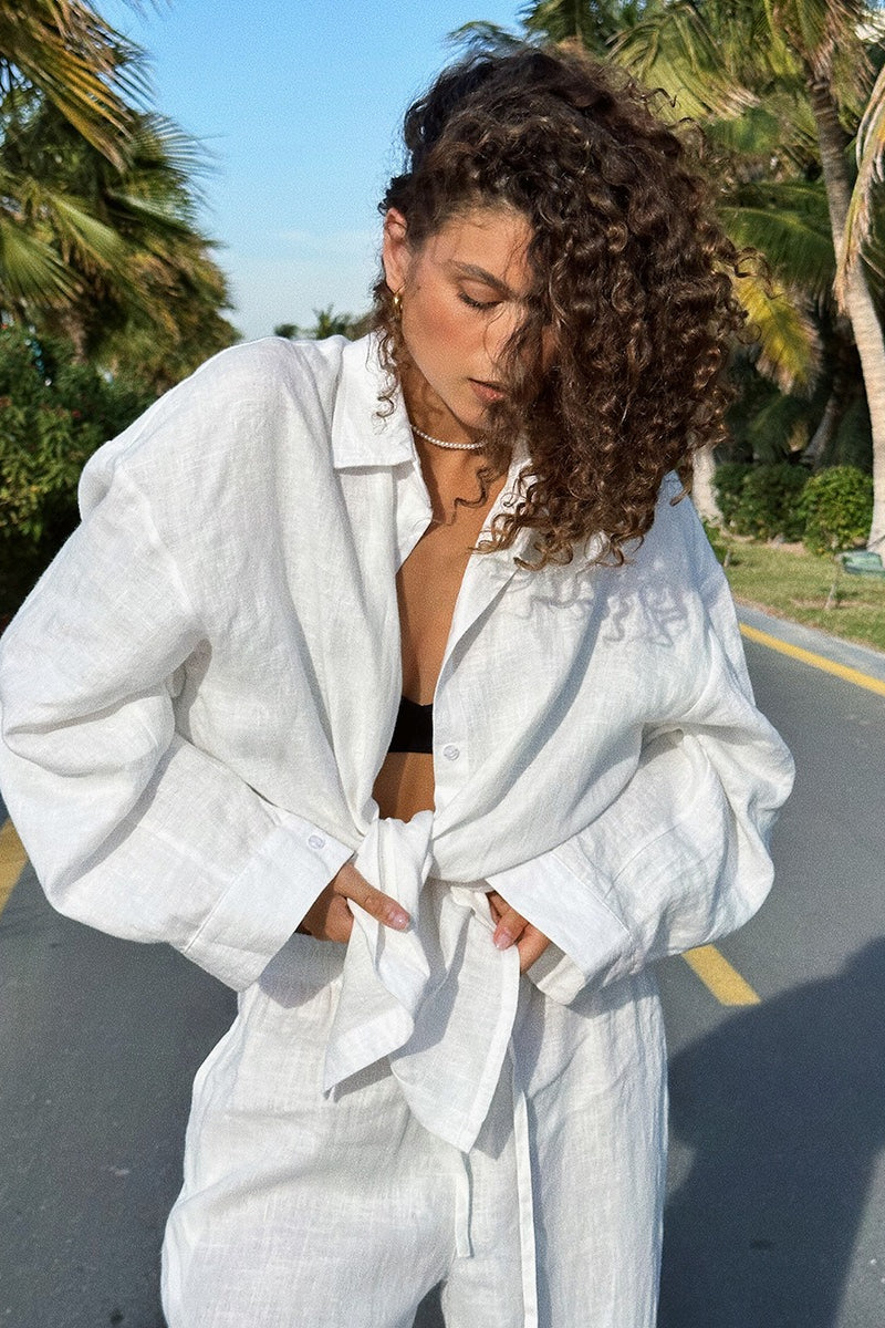 Cotton Long Sleeve Button Down Shirt Pants Set