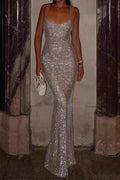 Lentejuelas Diamante Ajustado Vestido Maxi