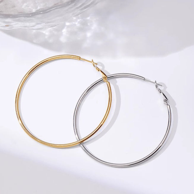 Oversize Acero de Titanio Aretes de Aro