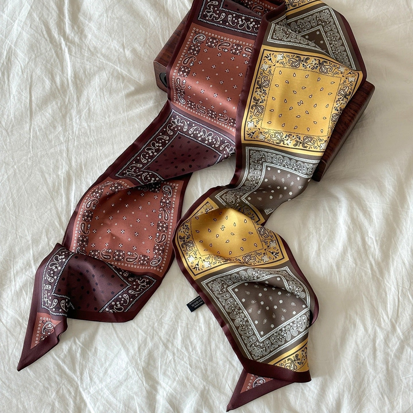 Paisley Long Ribbon Retro Neck Waist Scarf